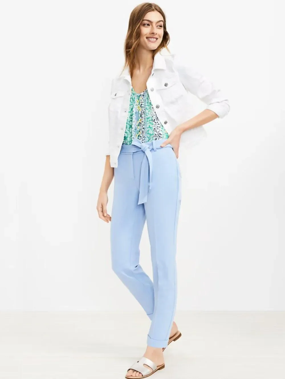 LOFT Devin Tie‎ Waist Slim Pants - Size 10 - NWT